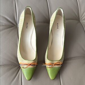 Marc Jacobs Green and Orange Heels size 8,5 new